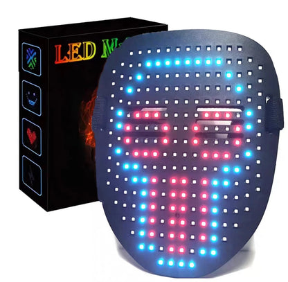 Halloween LED Gesture Mask – Face-Changing Light-Up Party Prop with Induction Technology